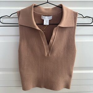 NWT House of Harlow Ribbed Collared Tank
